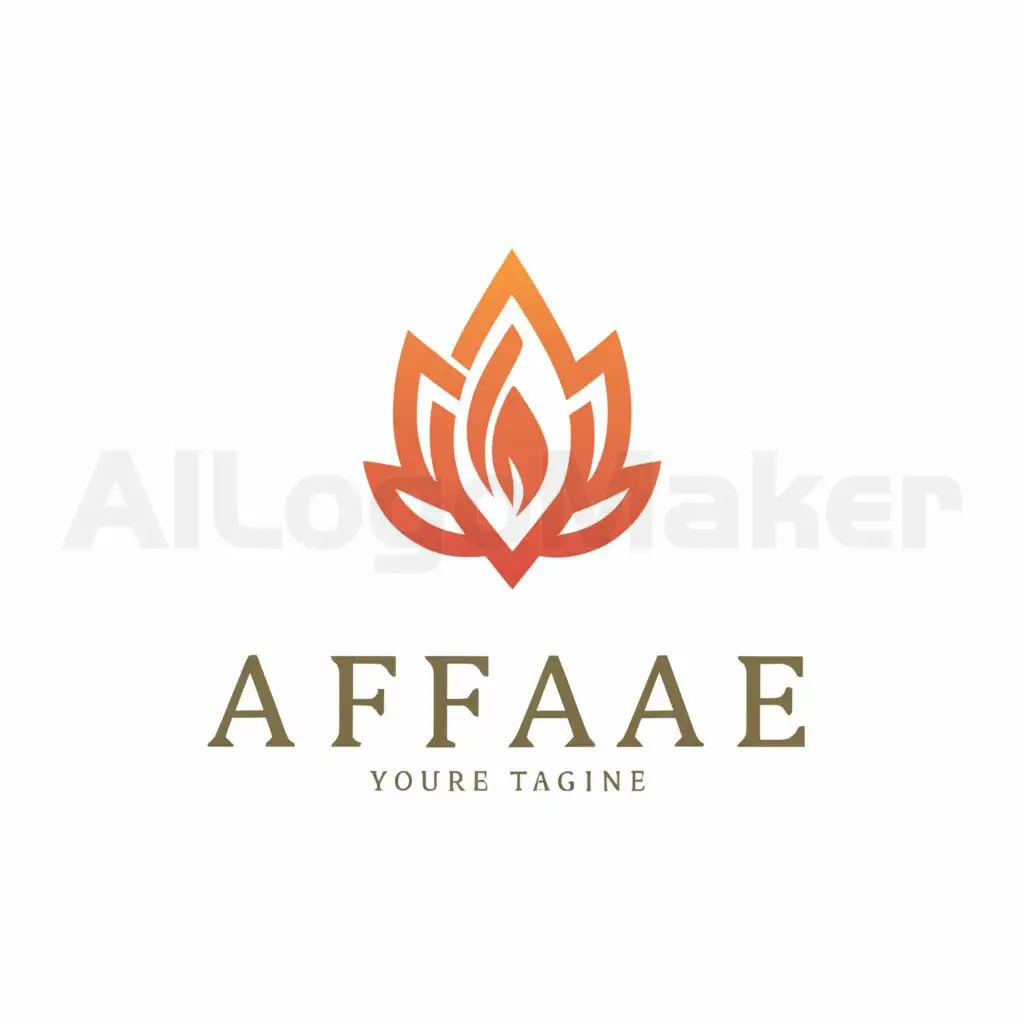 a logo design,with the text "Affraze", main symbol:fire, heart, lotus,Minimalistic,be used in Home Family industry,clear background