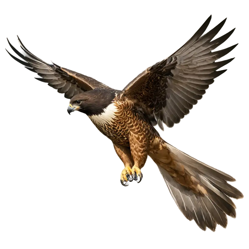 falcon with spread wings