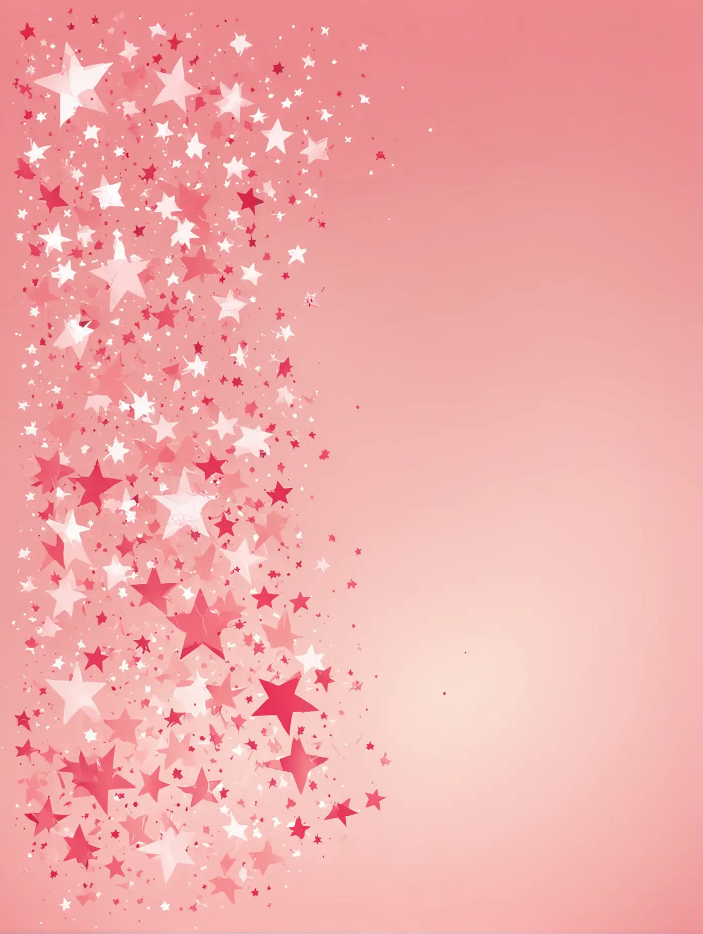 Various Sizes Pink Stars on WhiteBeige Sky Background