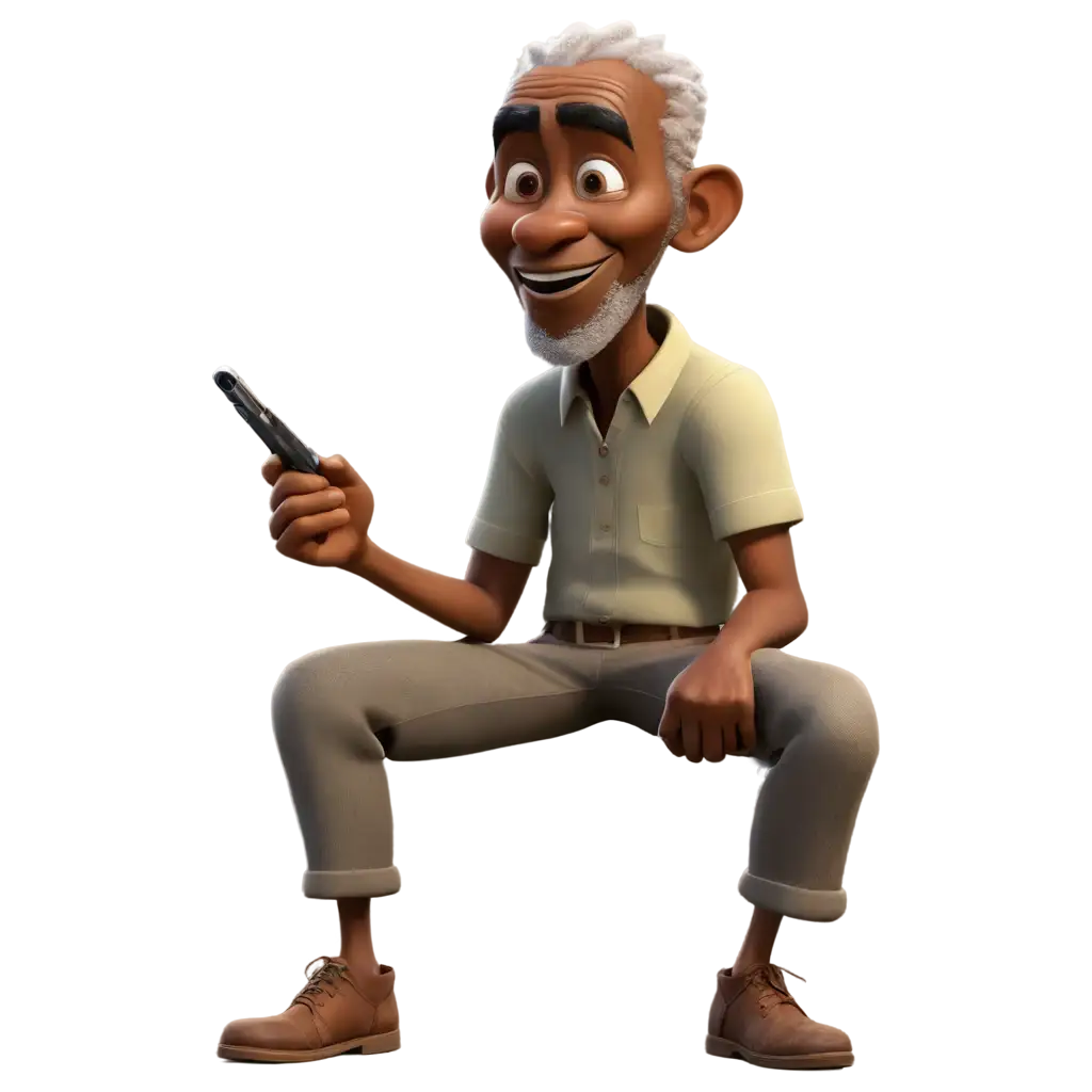 Pixar style old african man