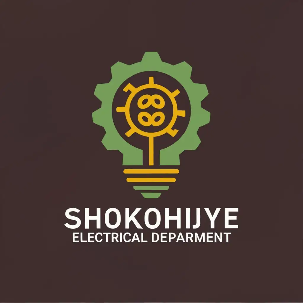 a logo design,with the text "Shokohiye Electrical department", main symbol:s power gear to gear light,Moderate,clear background