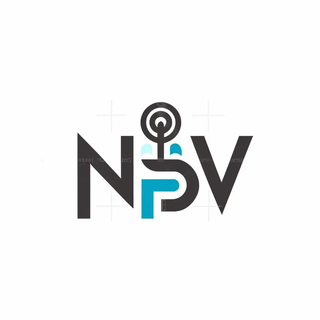a logo design,with the text "NpV", main symbol:microfon,Moderate,clear background