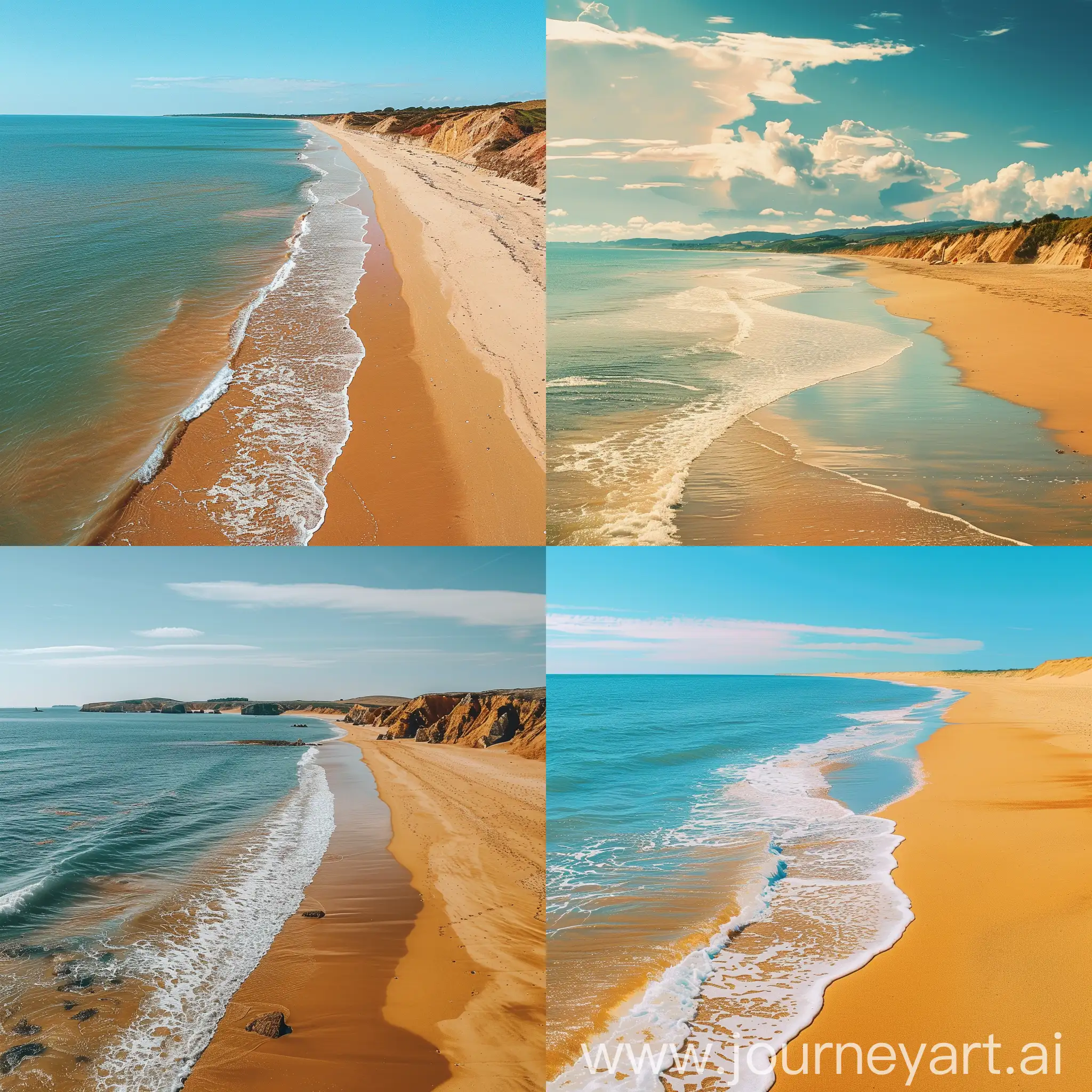 Beautiful golden beaches of France