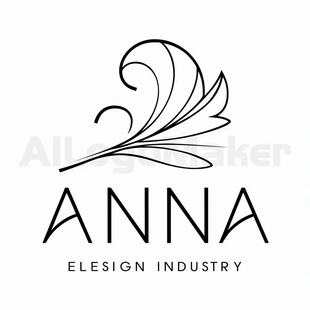 LOGO-Design-For-Anna-Elegant-Plume-Symbol-for-the-Design-Industry