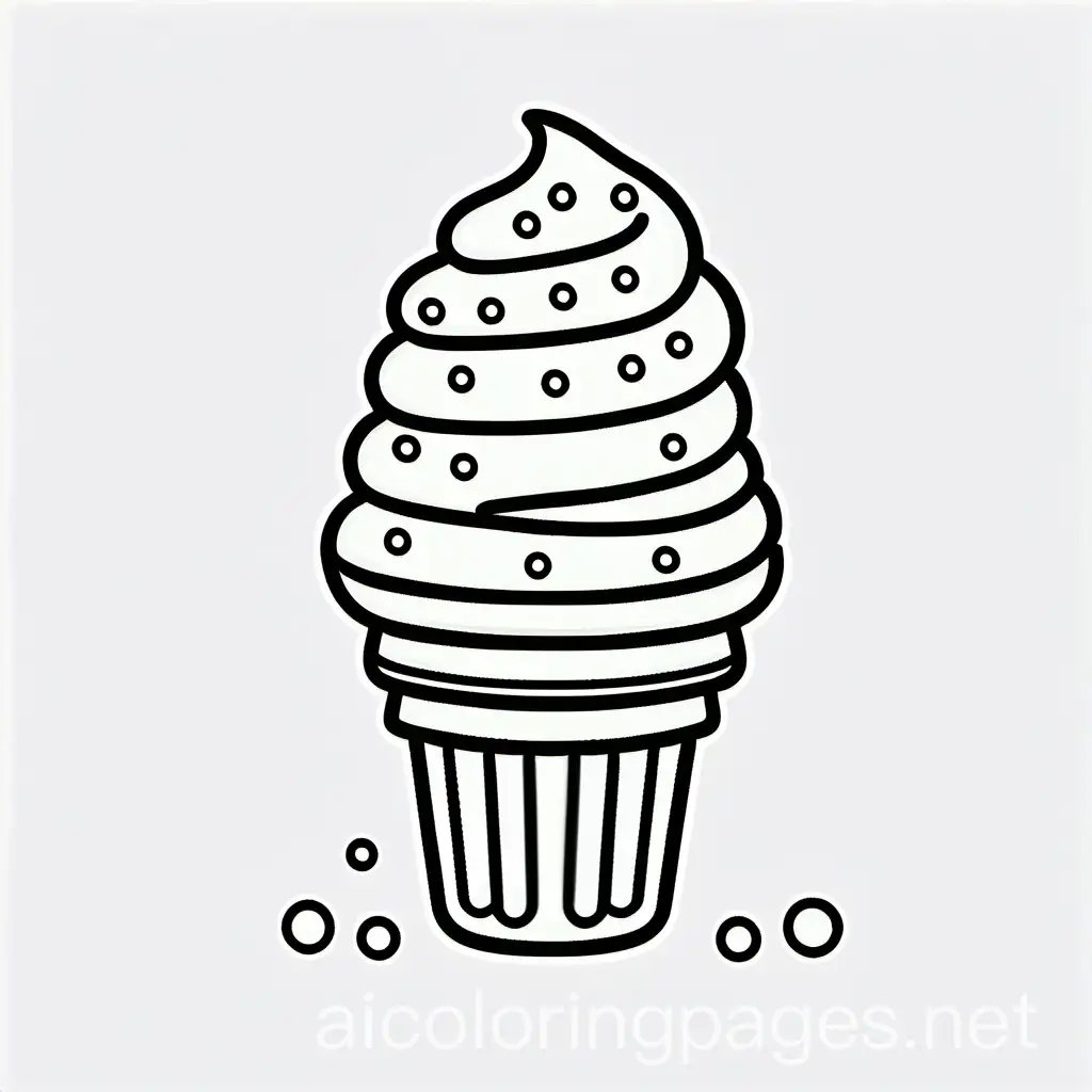 kawaii ice cream, Coloring Page, black and white, line art, white background, Simplicity, Ample White Space. The background of the coloring page is plain white to make it easy for young children to color within the lines. The outlines of all the subjects are easy to distinguish, making it simple for kids to color without too much difficulty, Coloring Page, black and white, line art, white background, Simplicity, Ample White Space. The background of the coloring page is plain white to make it easy for young children to color within the lines. The outlines of all the subjects are easy to distinguish, making it simple for kids to color without too much difficulty