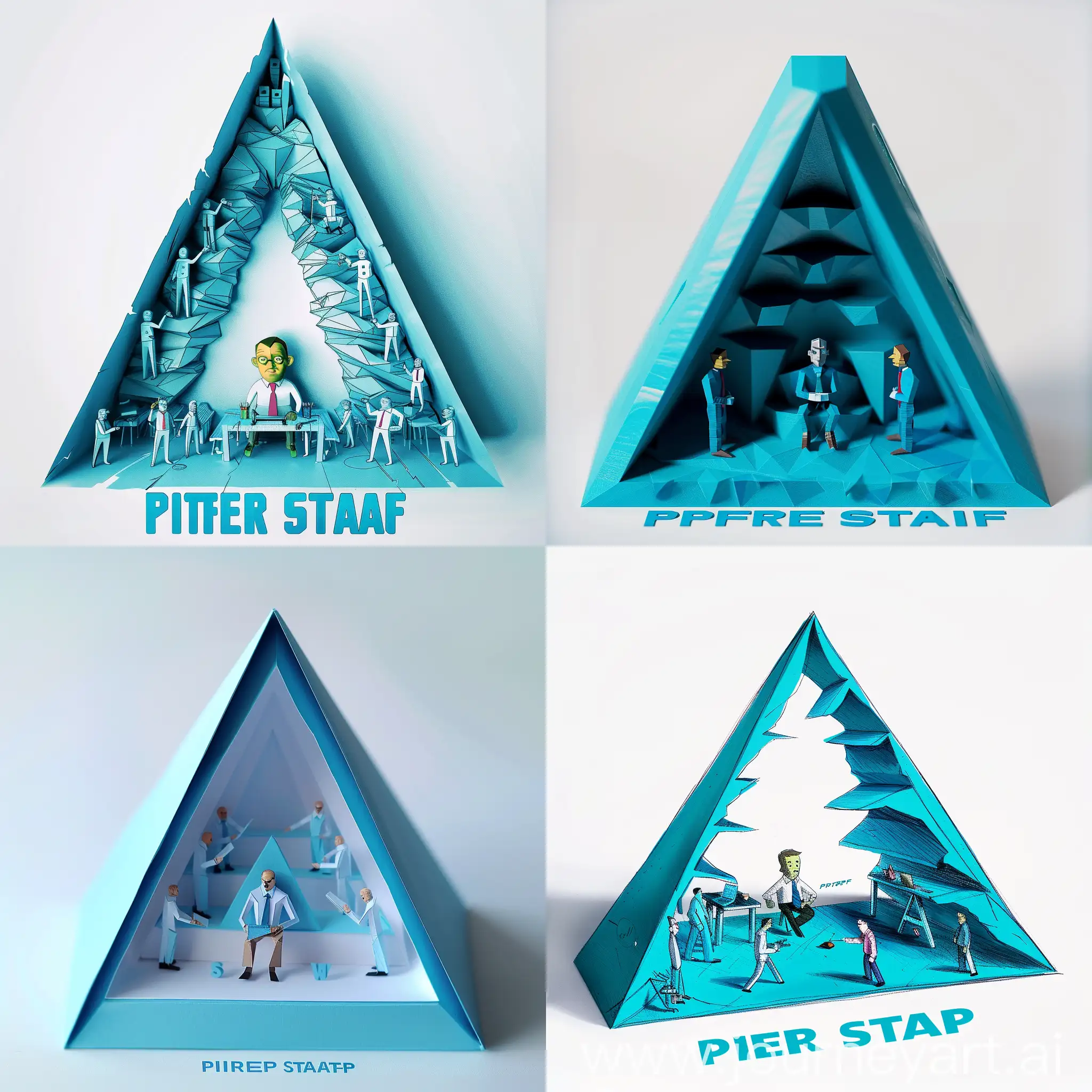 ThreeDimensional-Blue-Triangle-with-Working-Men-and-PITER-STAFF-Text