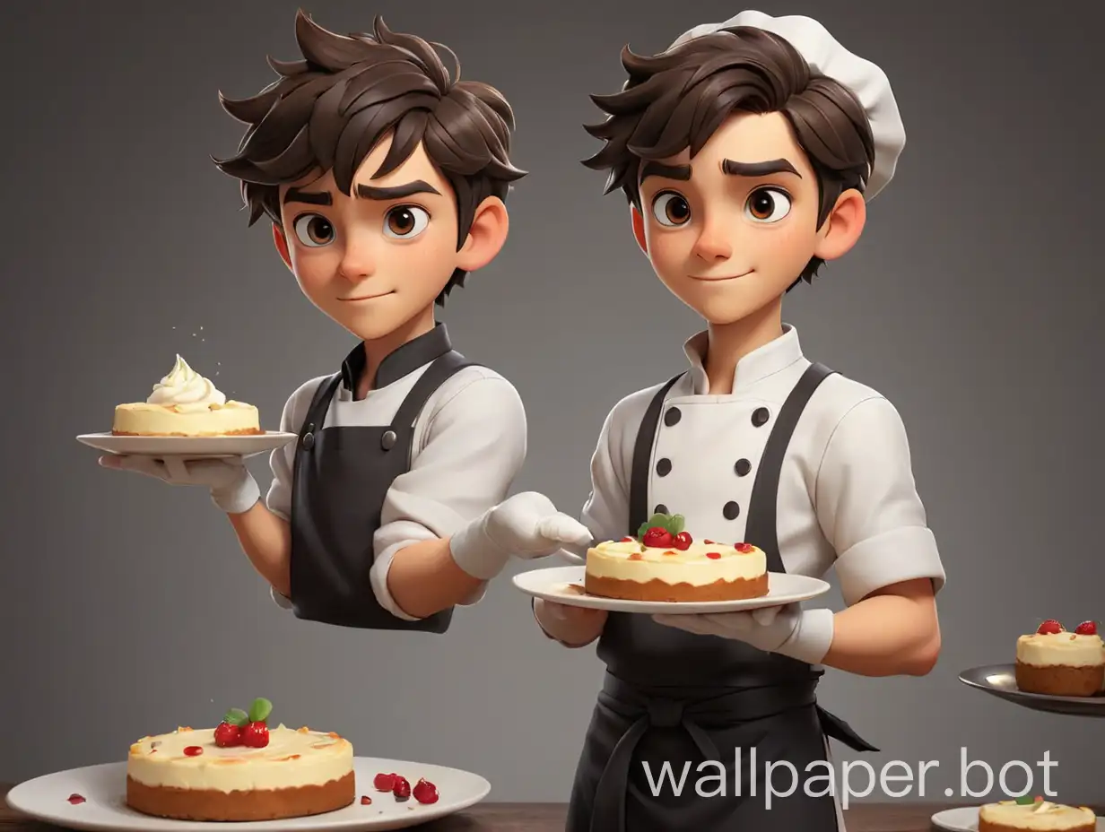 Cheesecake-Chef-Boy-Offering-Delicious-Dessert-in-Detailed-Cartoon-Style