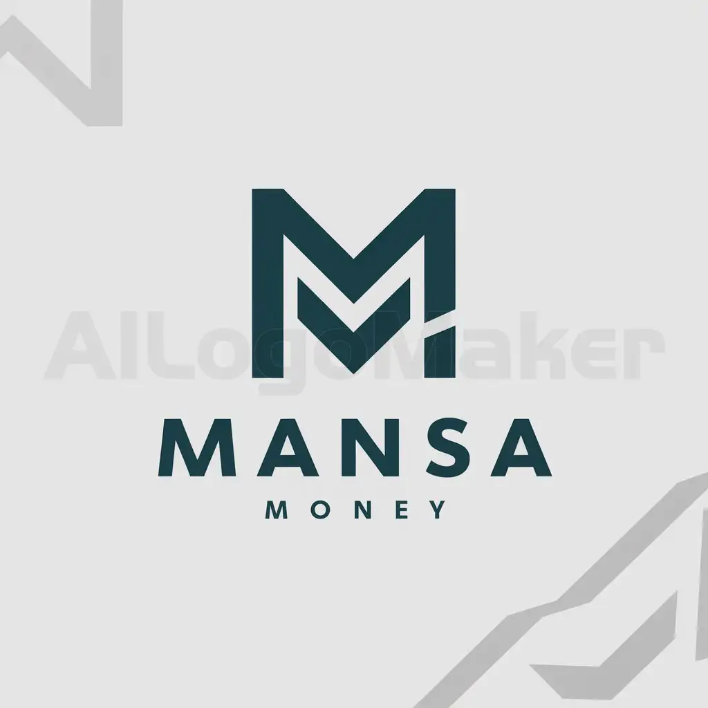 a logo design,with the text "Mansa Money", main symbol:a logo with an m on the inside for a crypto money type project, flat without 3D and shadows,Moderate,clear background