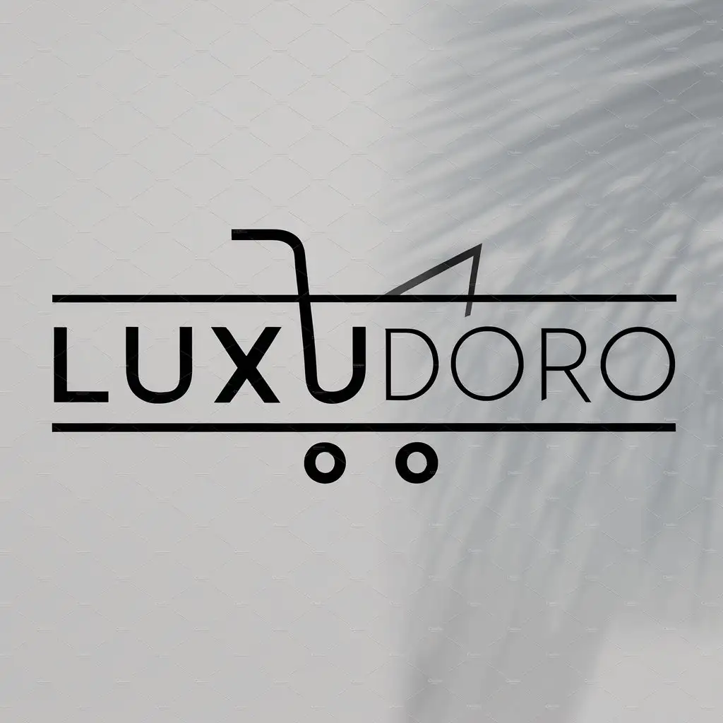 a logo design,with the text "luxudoro", main symbol:shopping cart,Moderate,clear background