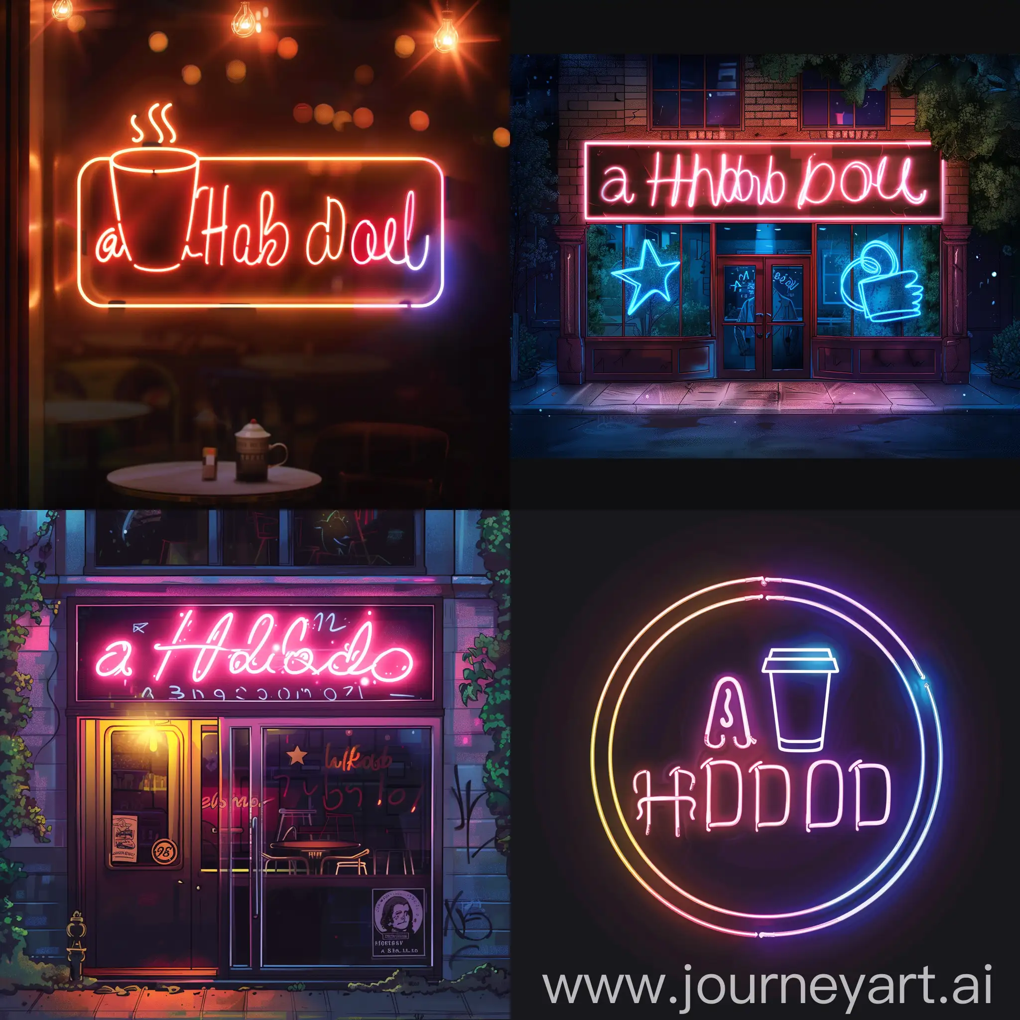 neon roadside cafe banner with text "aHalfDollar" --ar  --v 6.0 --style raw