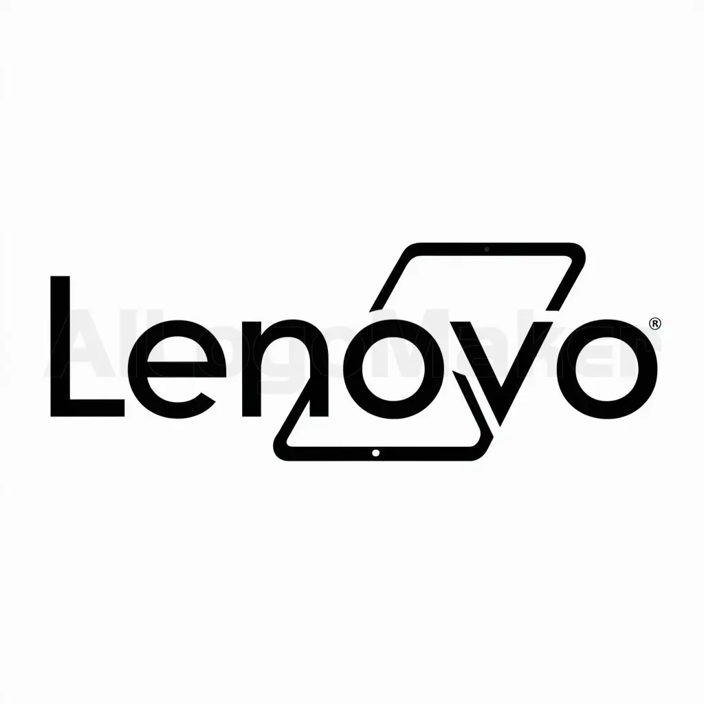 a logo design,with the text "Lenovo", main symbol:ordinateur tablet,Minimalistic,be used in Technology industry,clear background