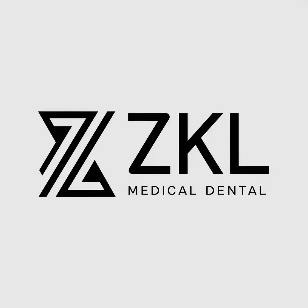 a logo design,with the text "ZKL", main symbol:ZKL,complex,be used in Medical Dental industry,clear background