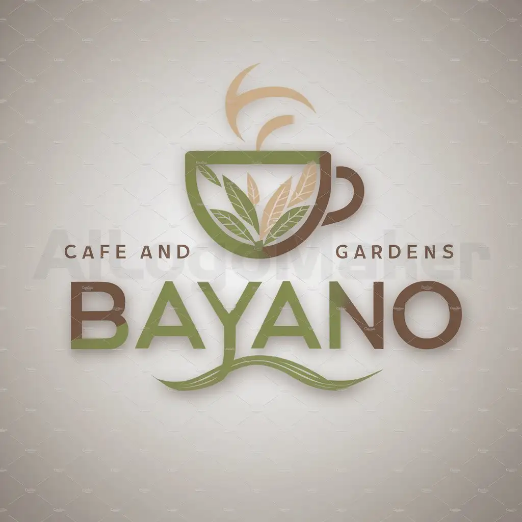 a logo design,with the text "cafe and gardens bayano", main symbol:cafe and gardens bayano,Moderate,be used in Restaurant industry,clear background