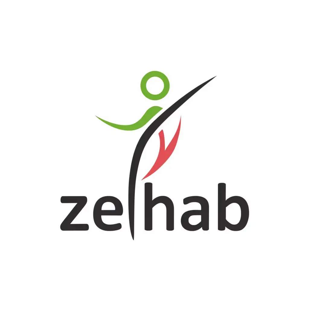 a logo design,with the text "zehab", main symbol:yoga, aerobic,Moderate,be used in Sports Fitness industry,clear background