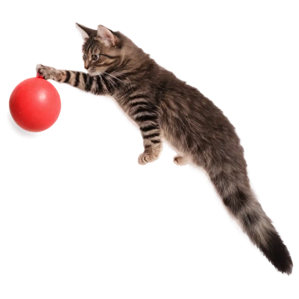 Adorable-Fluffy-Kitty-Reaching-for-Toy-Captivating-PNG-Image-for-Endearing-Moments