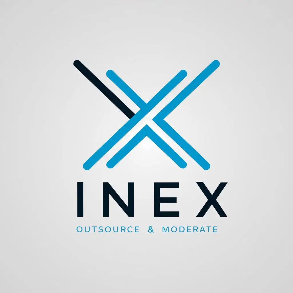 a logo design,with the text "INEX", main symbol:outsource first,Moderate,be used in Technology industry,clear background
