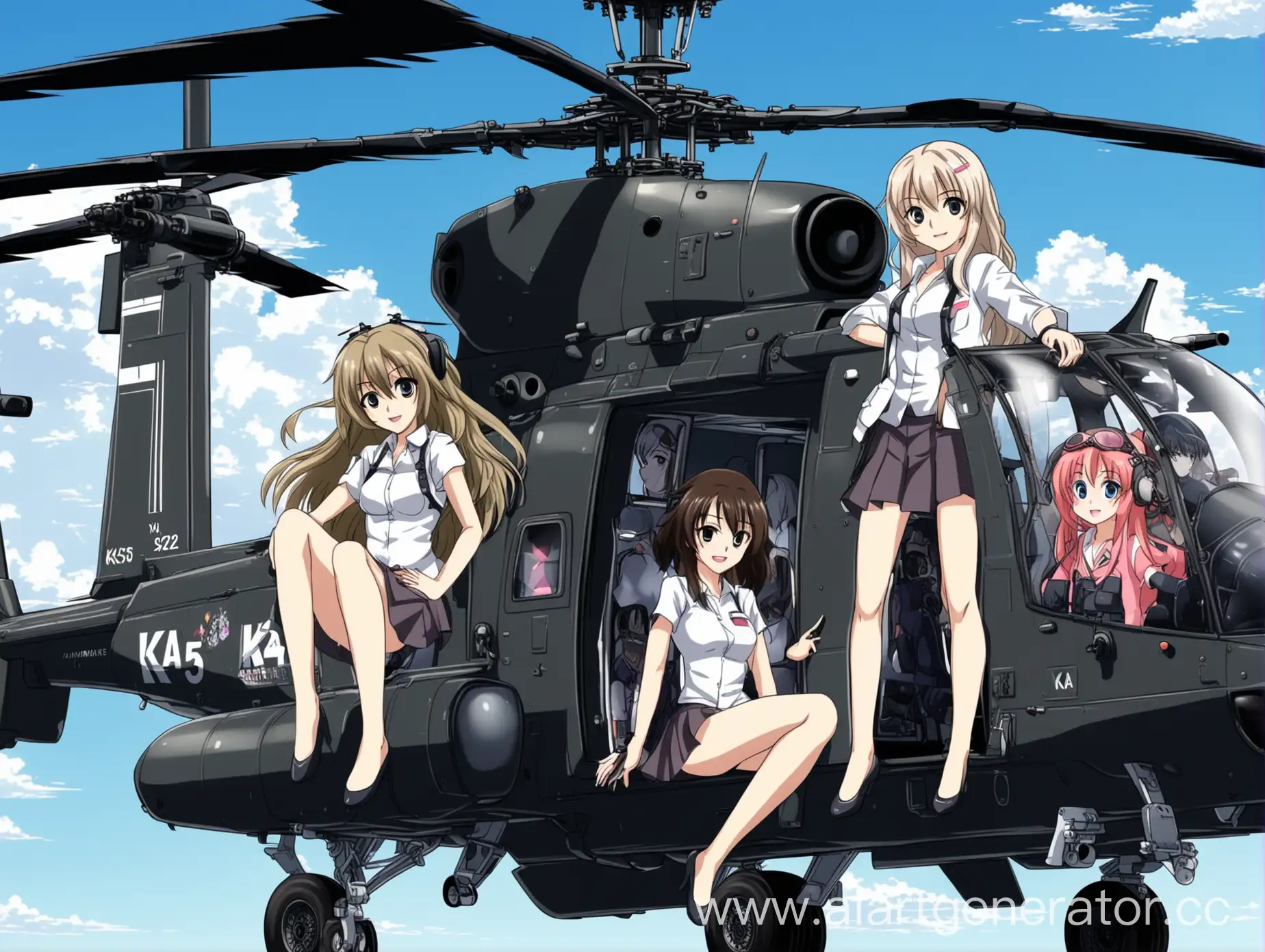 Вертолёт ка 52 с аниме девочками