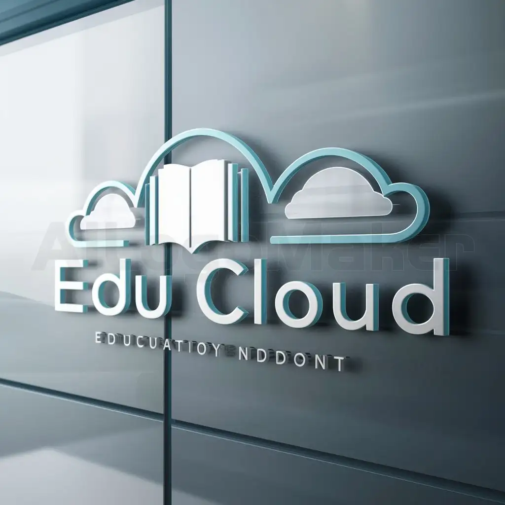 a logo design,with the text "EDU Cloud", main symbol:education and clouds,Moderate,be used in Education industry,clear background