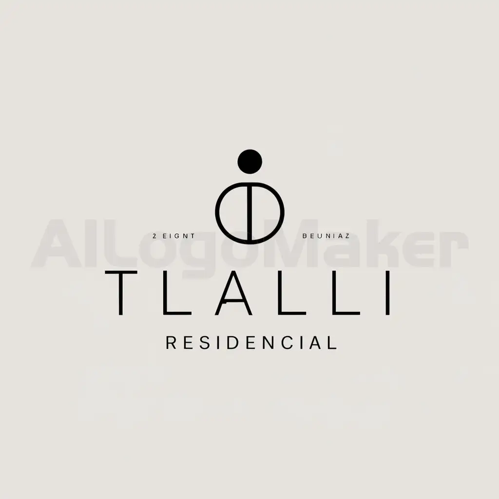 a logo design,with the text "Tlalli Residencial", main symbol:figura abstracta elegante,Minimalistic,be used in Real Estate industry,clear background