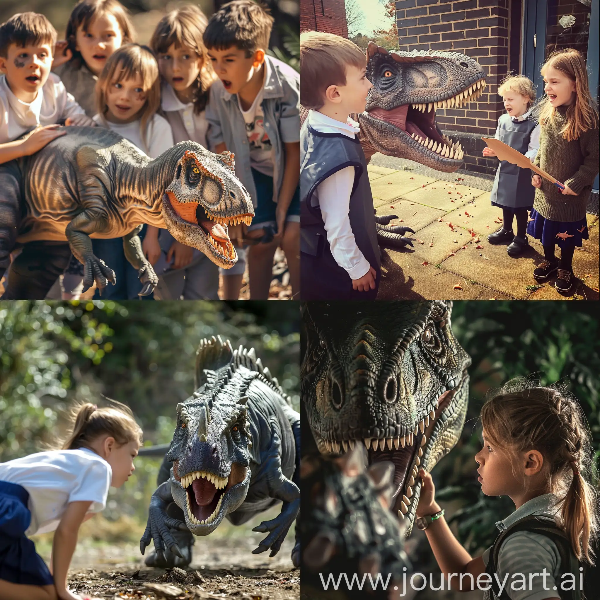 Brave-Schoolchildren-Defend-Against-Dinosaur-Invasion