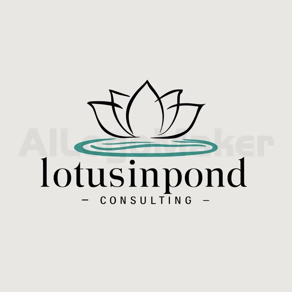 a logo design,with the text "Lotusinpond Consulting", main symbol:Lotus,Moderate,clear background