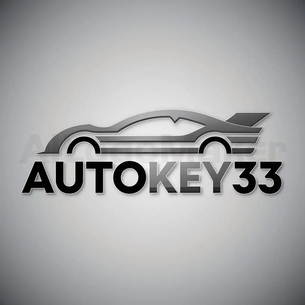 a logo design,with the text "AutoKey33", main symbol:Avtomobil,Moderate,be used in Automotive industry,clear background