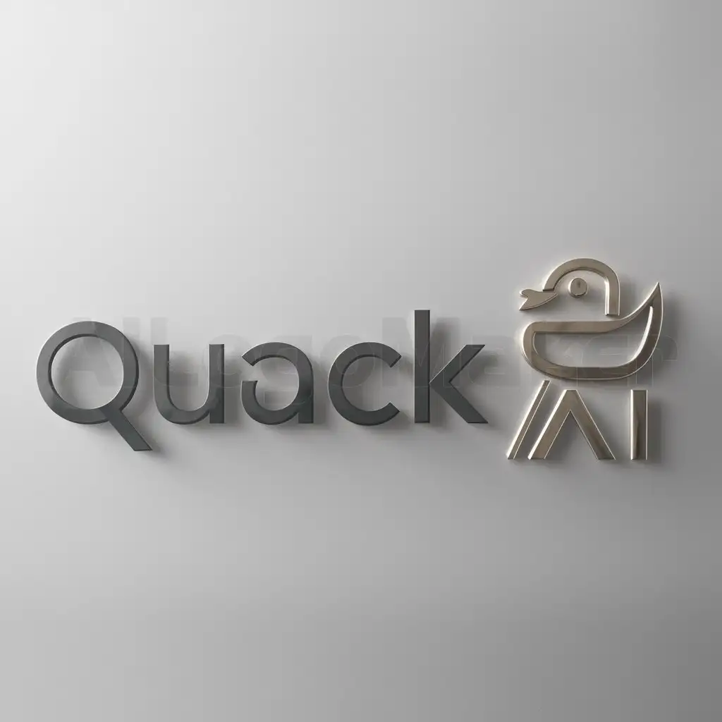 a logo design,with the text "Quack AI", main symbol:duck,Moderate,be used in Animals Pets industry,clear background