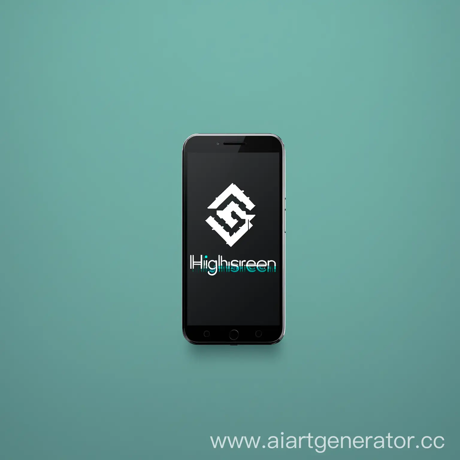 простой минималистичный логотип для смартфона с названием  "Highscreen", который предназначен для творческих людей 