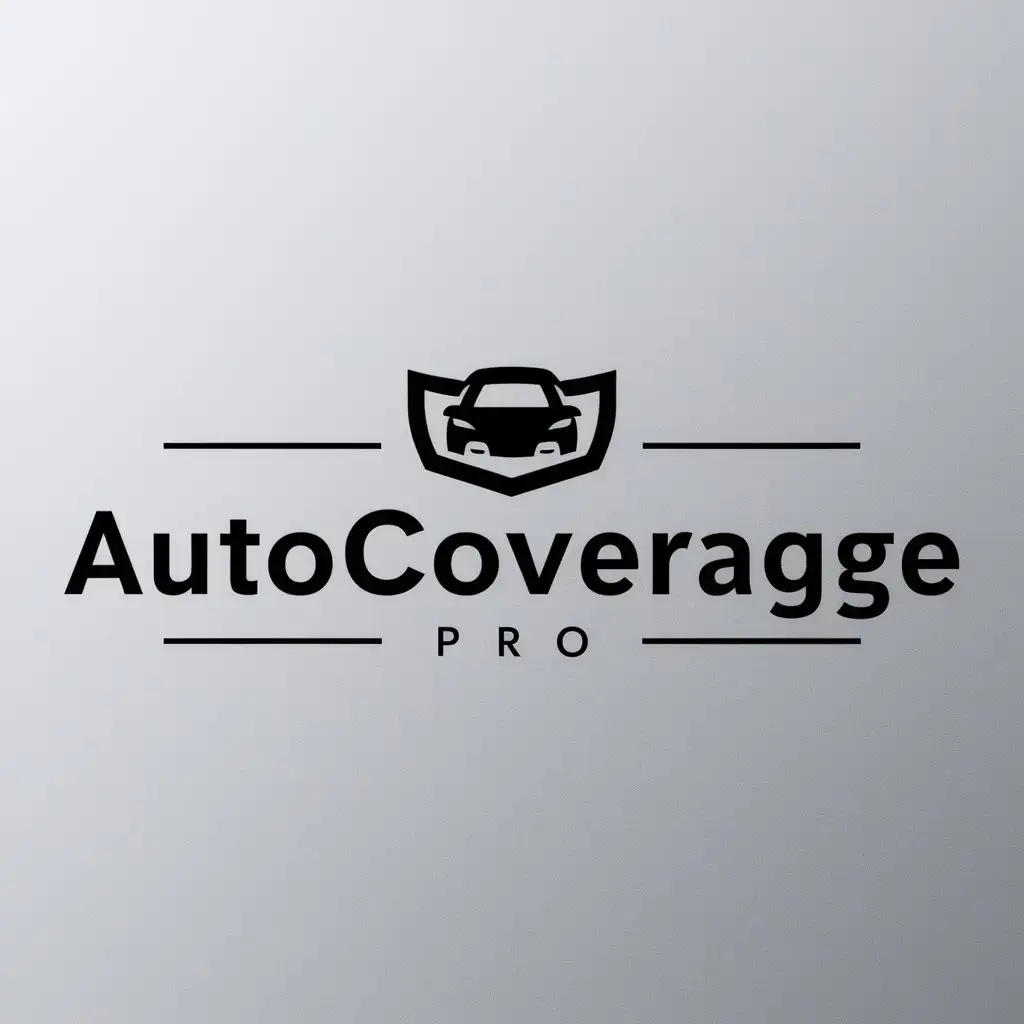 a logo design,with the text "Autocoveragepro", main symbol:Car and shield,Moderate,be used in Automotive industry,clear background