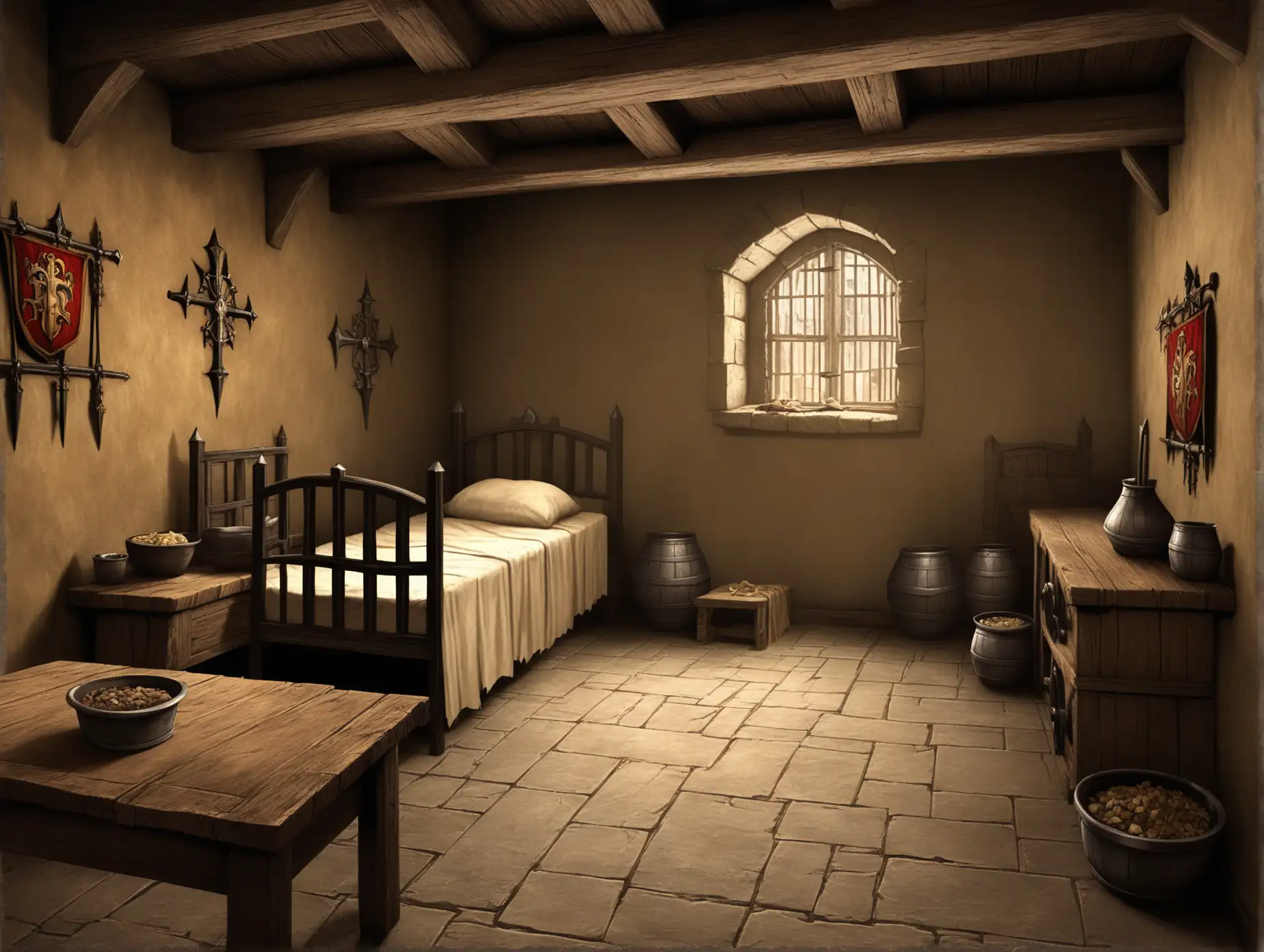 комната в обычном  бедном доме, средневековые времена, фэнтэзи, 