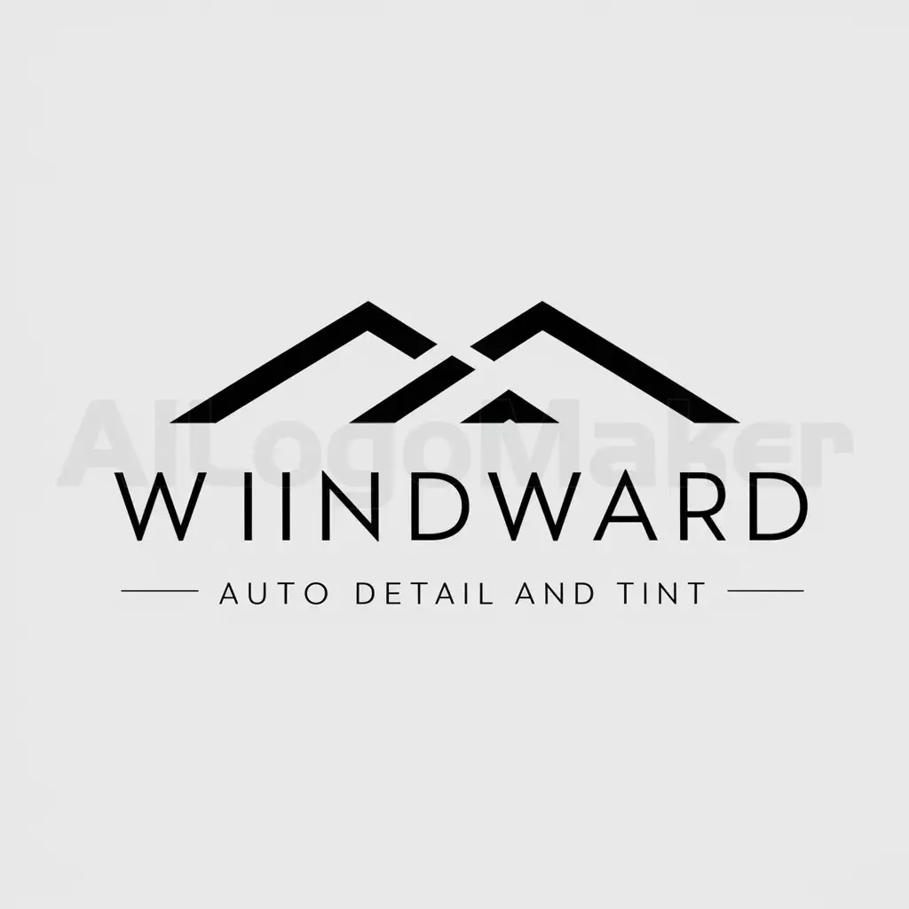 a logo design,with the text "Windward auto detail and tint", main symbol:Koolau mountain range,Minimalistic,be used in Automotive industry,clear background