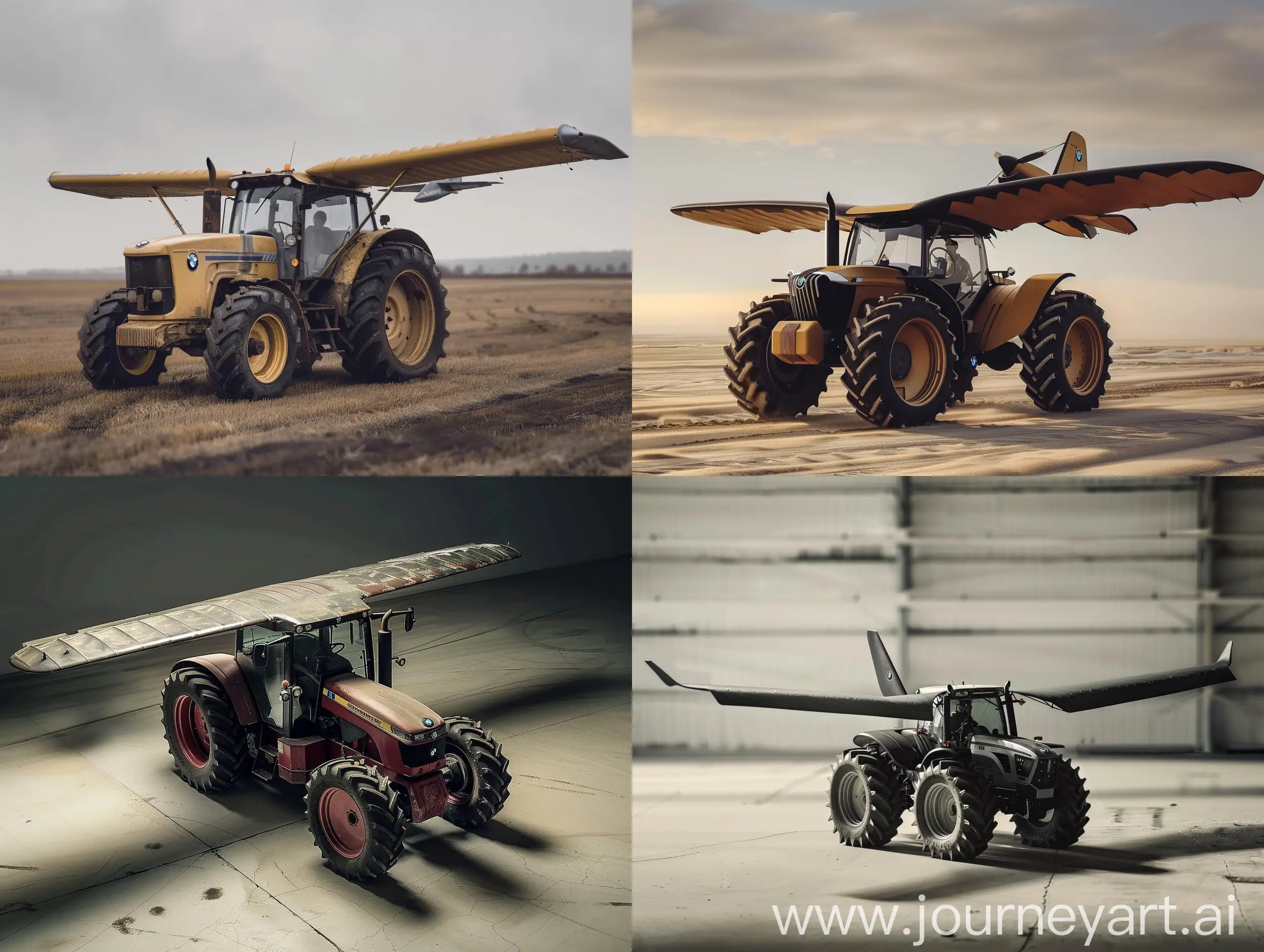 Breathtaking-Bmw-Tractor-with-Airplane-Wings-Artwork