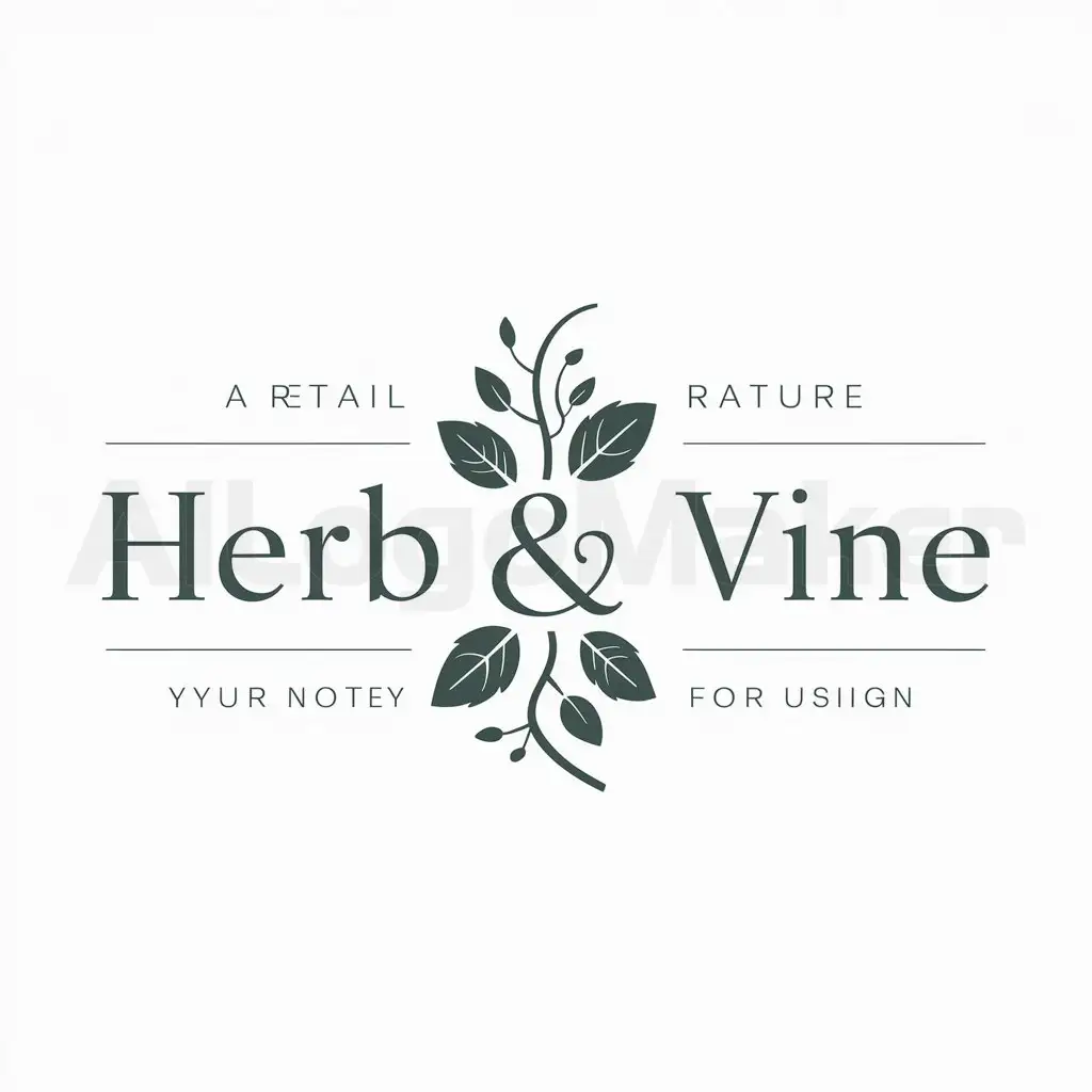 a logo design,with the text "Herb & Vine", main symbol:nature,Moderate,be used in Retail industry,clear background