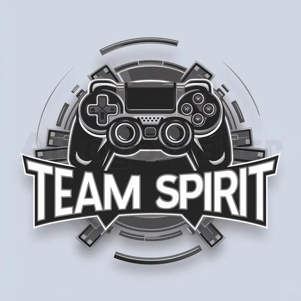 a logo design,with the text "Team Spirit", main symbol:Game Console,complex,be used in Technology industry,clear background