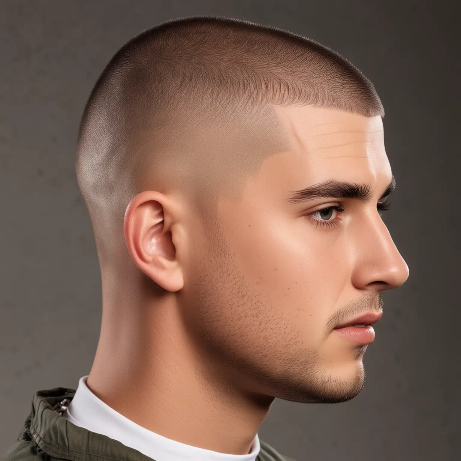 Confident Man with Buzz Cut Hairstyle