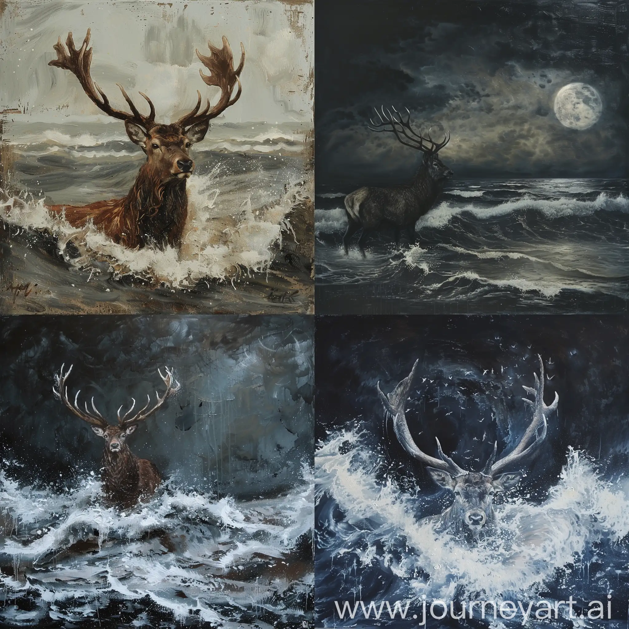 Stag-Standing-Majestically-in-the-Sea