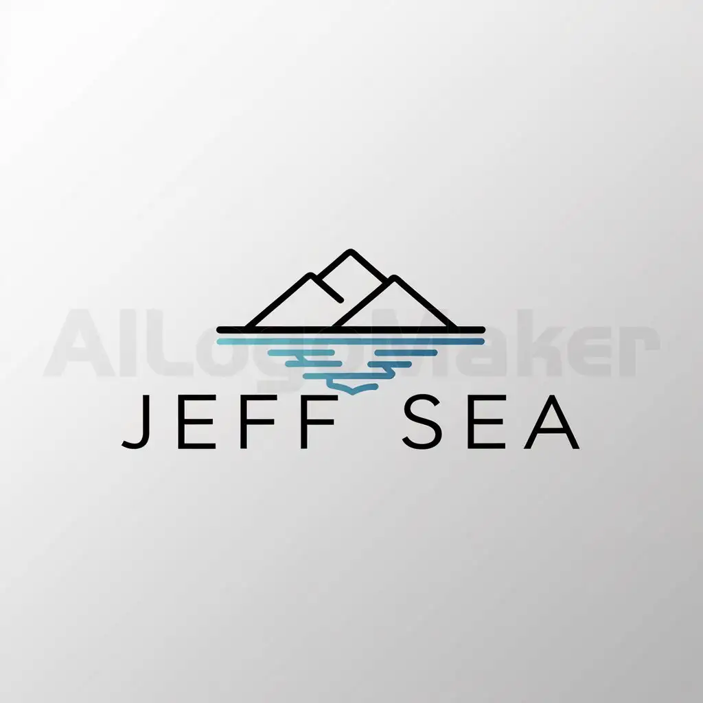 a logo design,with the text "Jeff Sea", main symbol:mountain reflected in lake,Minimalistic,be used in Others industry,clear background