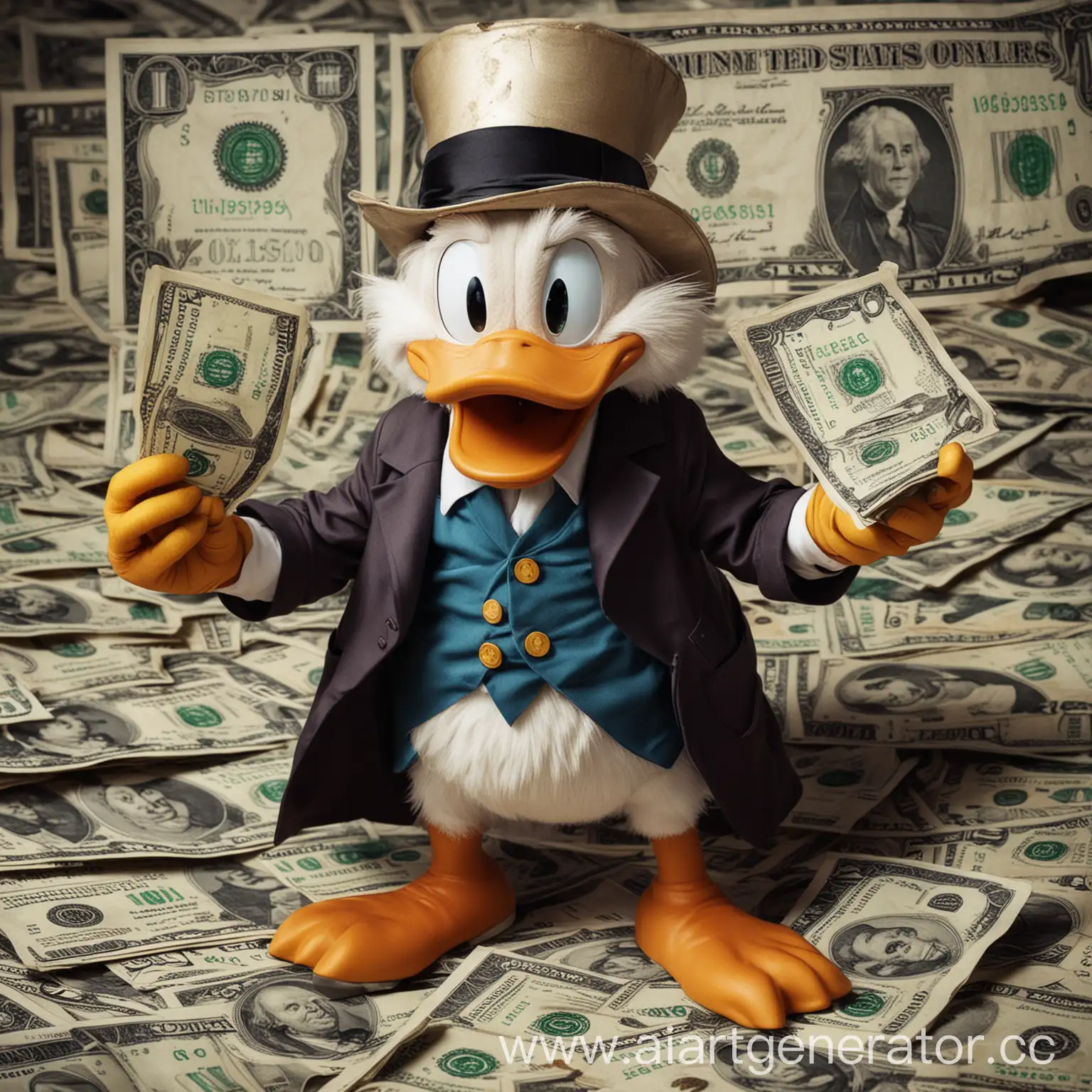 Scrooge-McDuck-Playing-Football-with-Money
