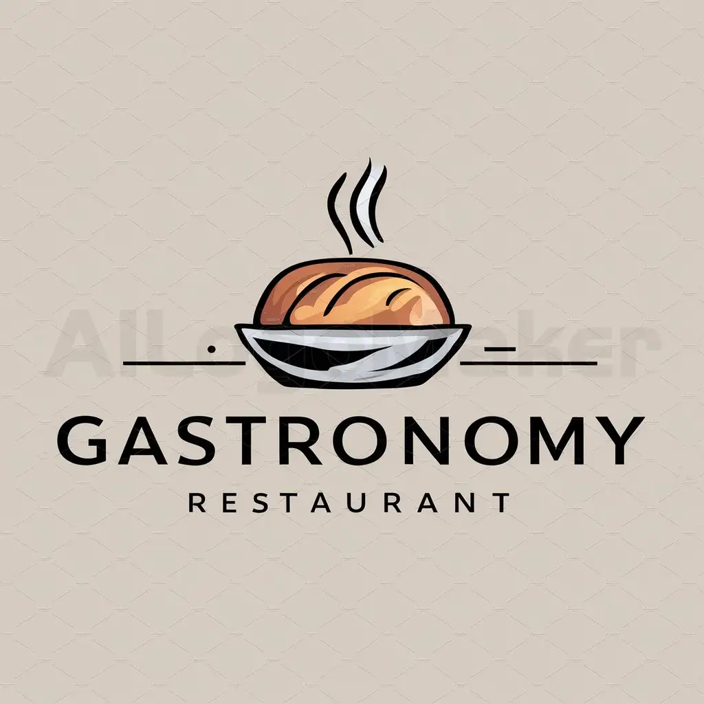a logo design,with the text "something that has to do with gastronomy", main symbol:display a dish,Moderate,be used in Restaurant industry,clear background