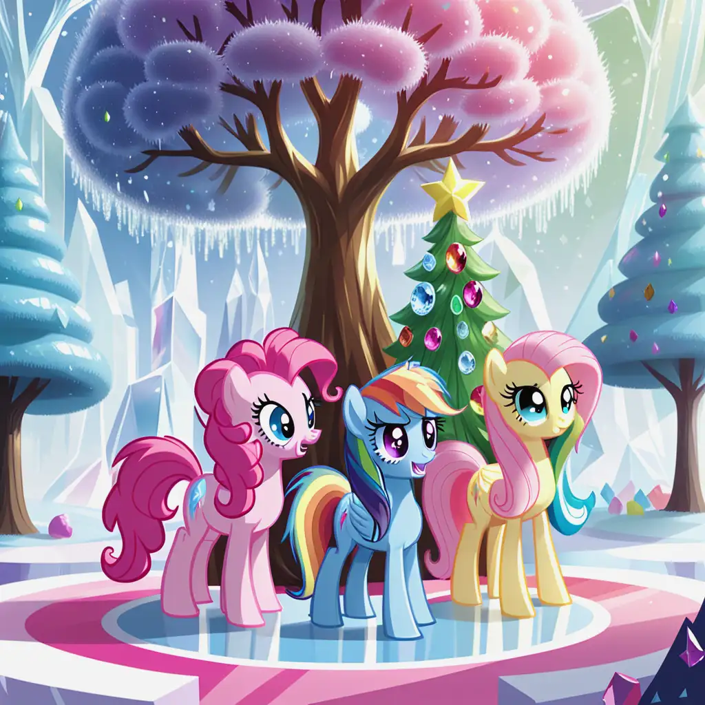 My-Little-Pony-Characters-Gathered-at-the-Crystal-Tree