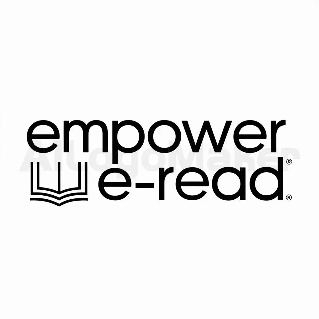 a logo design,with the text "Empower E-Read", main symbol:book,Moderate,be used in Others industry,clear background