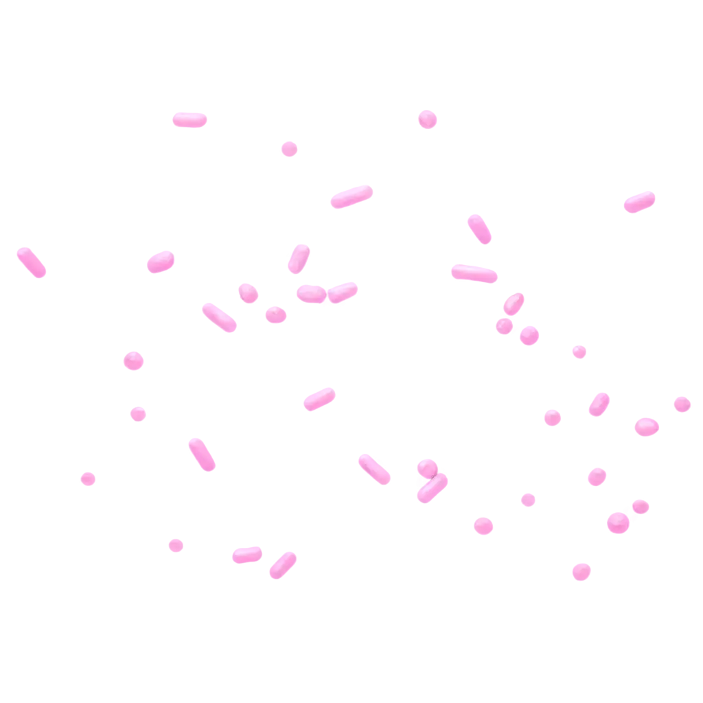 Set of sprinkles of pink smooth fluids like smoothie, yogurt or cream, cut out