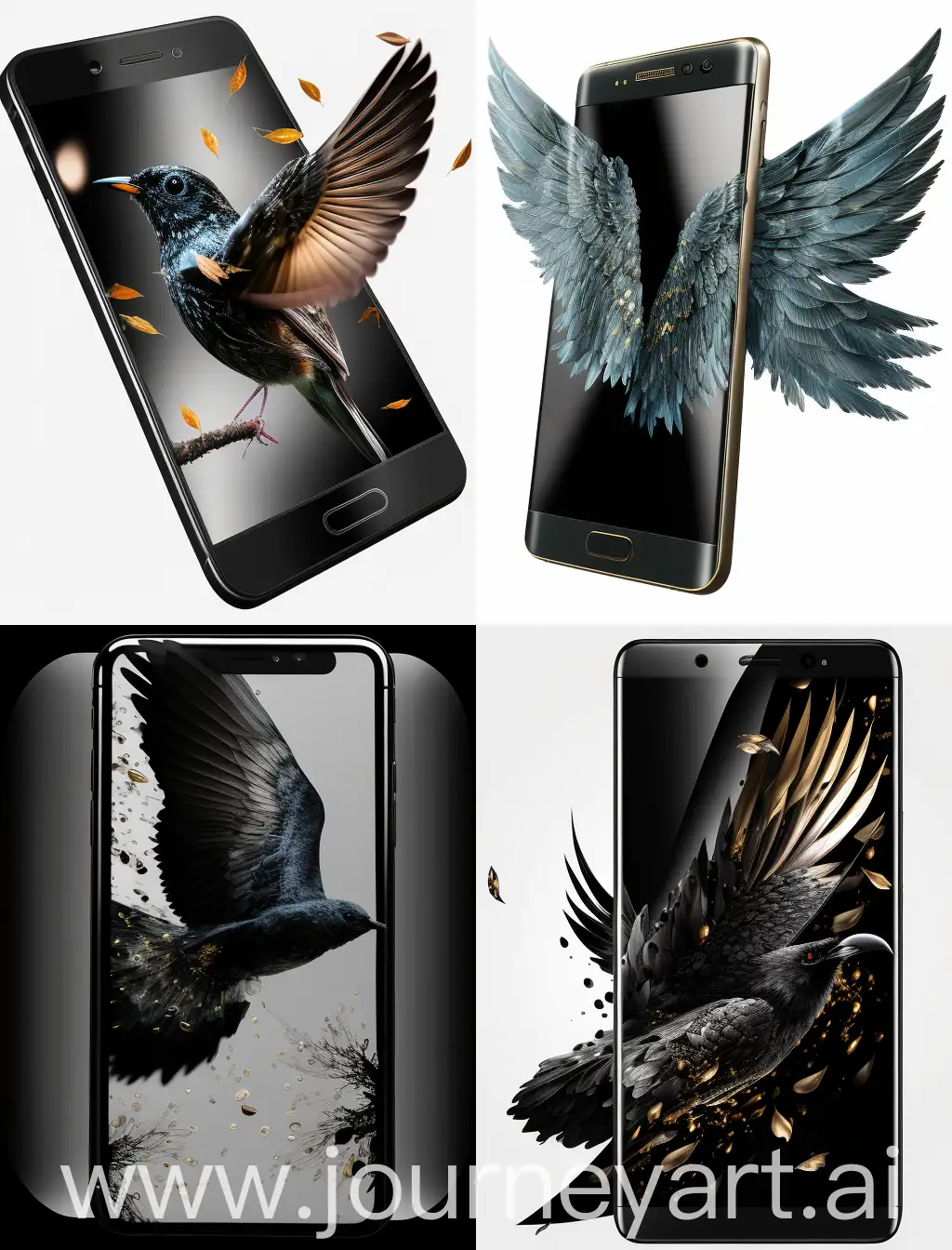 PNG-картинка с прозрачным фоном, на которой изображен смартфон черного цвета. Он должен находиться как бы в полете и блестеть. Изображение должно быть продающим, то есть очень привлекательным