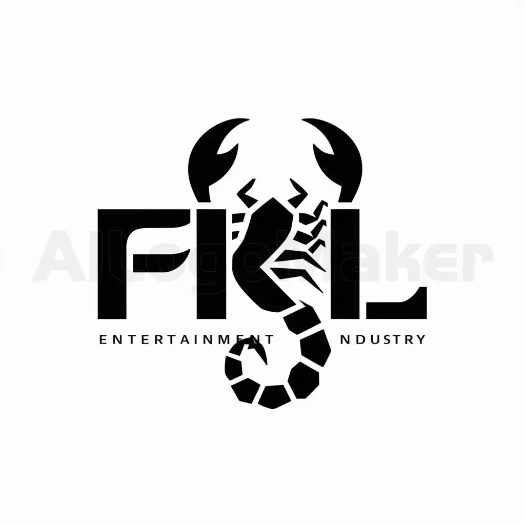 a logo design,with the text "fkl", main symbol:scorpion,Moderate,be used in Entertainment industry,clear background