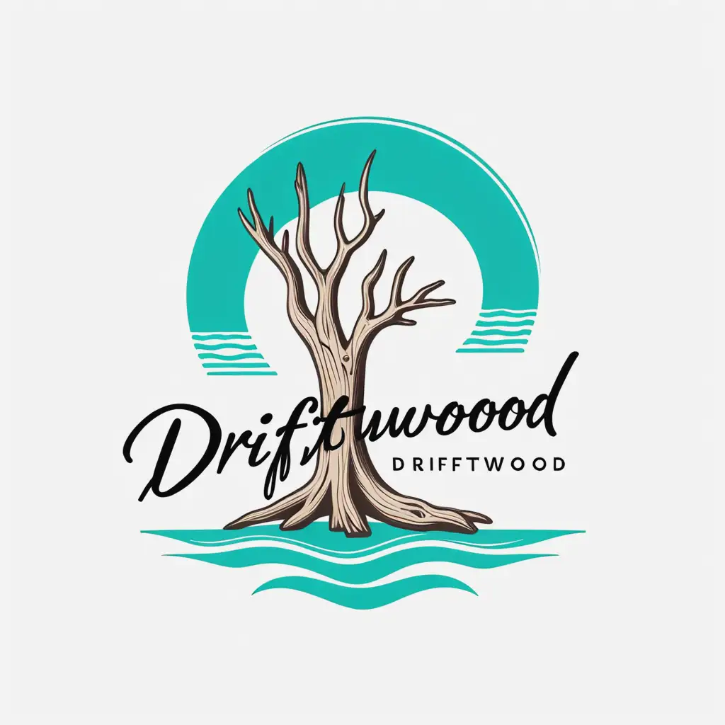 Native American and Texan Inspired Driftwood Logo Design on White Background