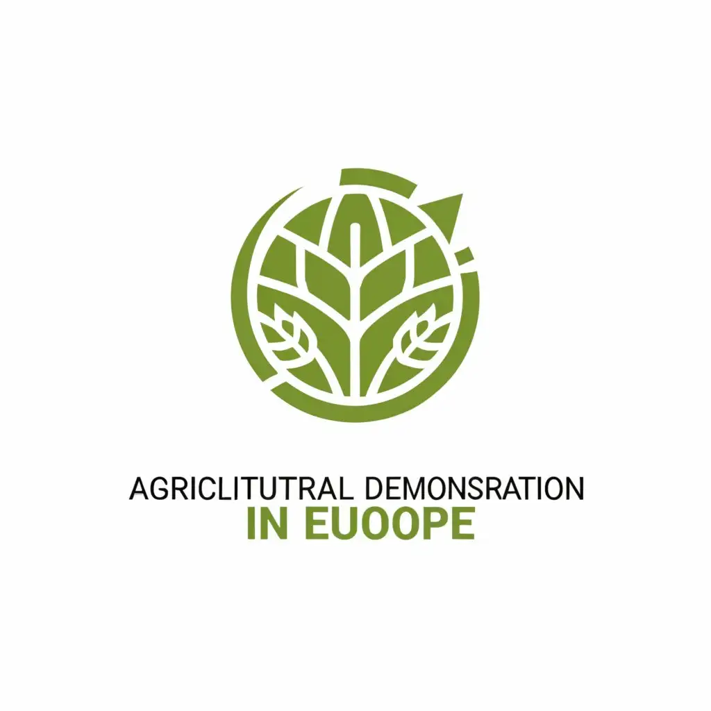 a logo design,with the text "Agricultural demonstration in Europe", main symbol:The earth and something that represents agriculture,Moderate,clear background