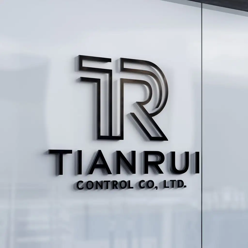 a logo design,with the text "Tianrui Control Co., Ltd.", main symbol:T&R,Minimalistic,be used in Construction industry,clear background