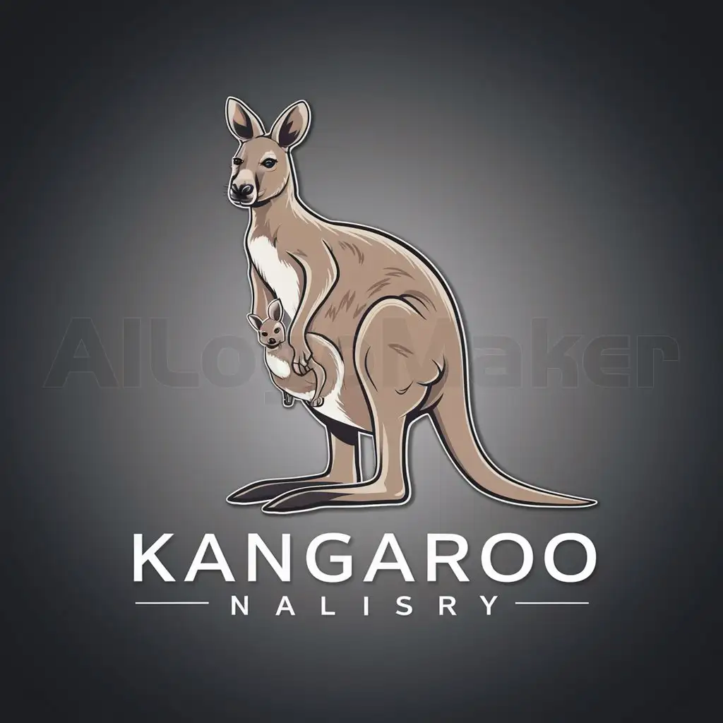 a logo design,with the text "kangoroo with baby", main symbol:kangoroo with baby,complex,be used in Legal industry,clear background