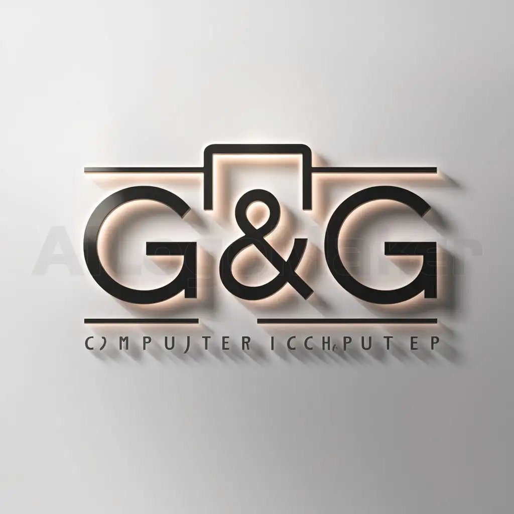 a logo design,with the text "G&G", main symbol:💻,Minimalistic,clear background