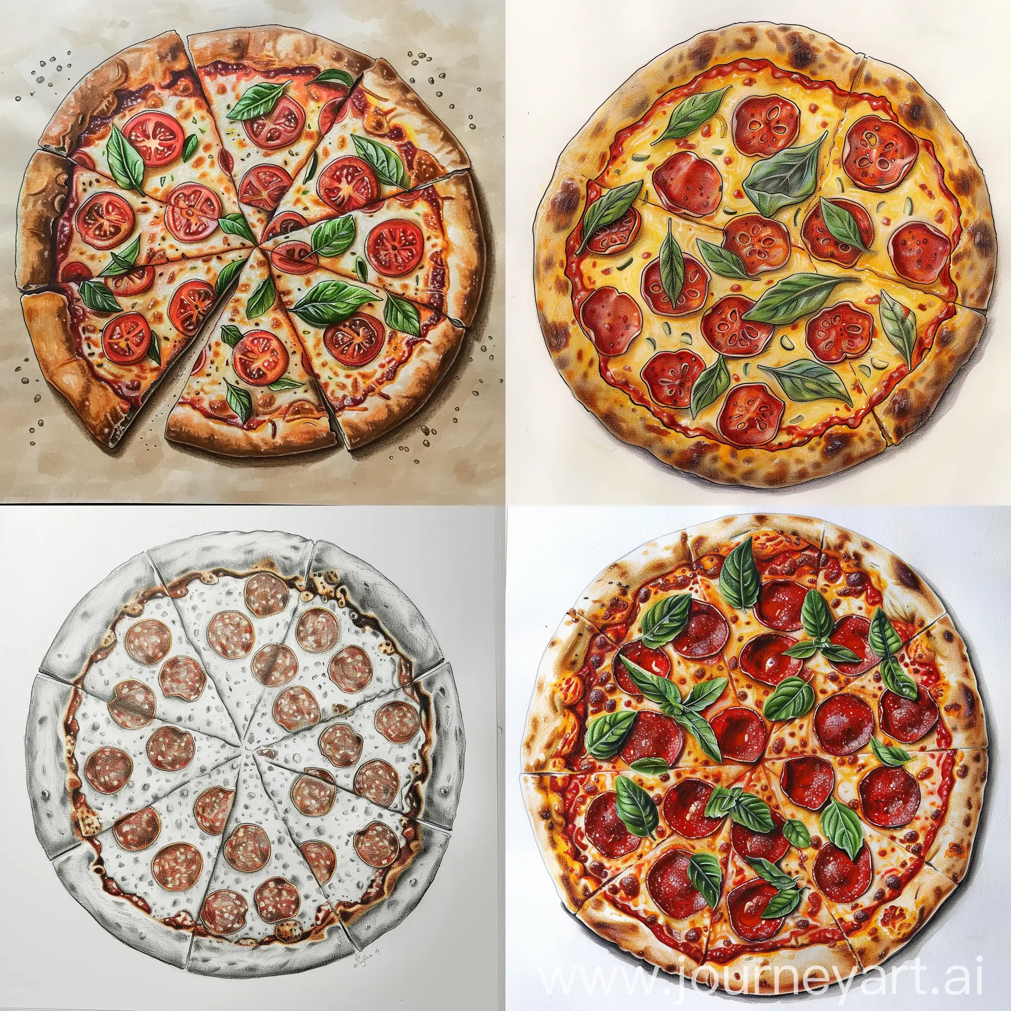 Vibrant-Pizza-Illustration-on-Circular-Canvas